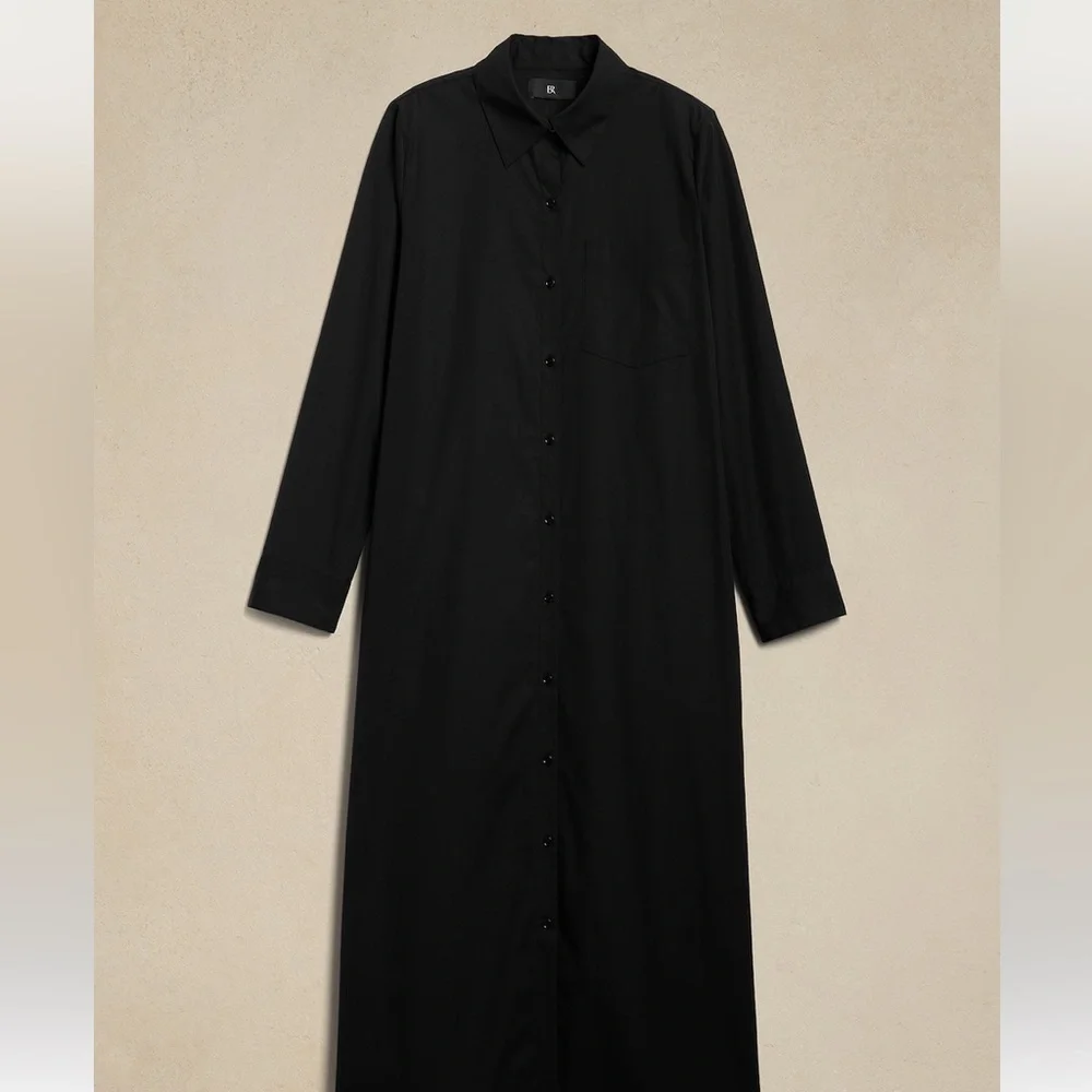 NWT BANANA REPUBLIC POPLIN MAXI SHIRTDRESS - Picture 2 of 7